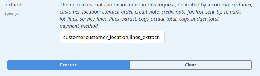 include API paramater