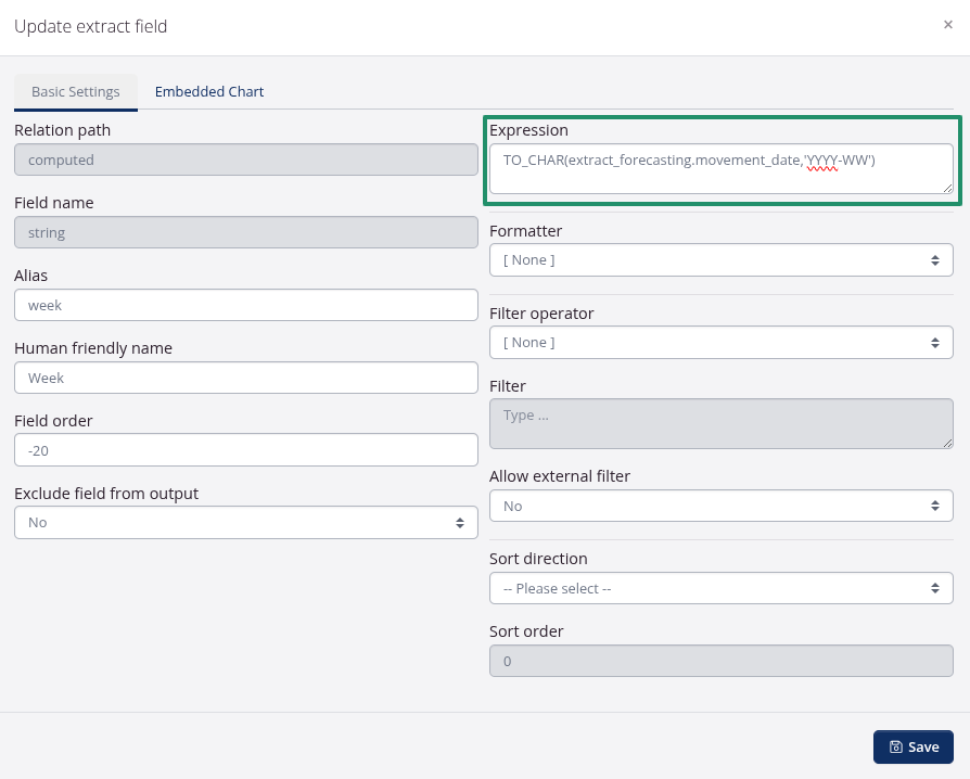 Configure week number