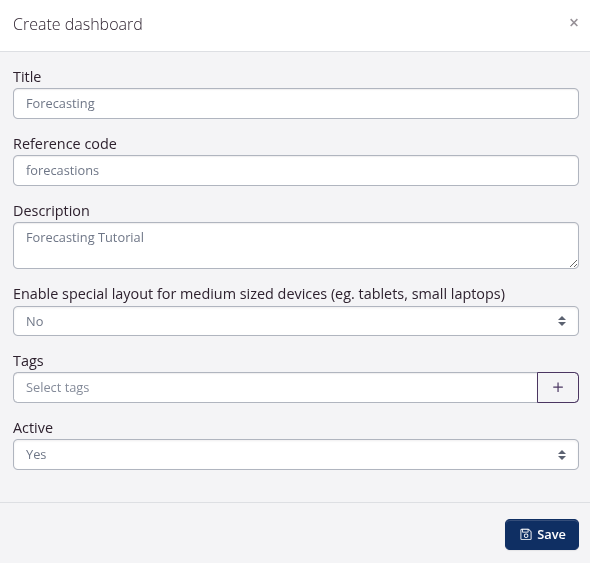 Create custom dashboard